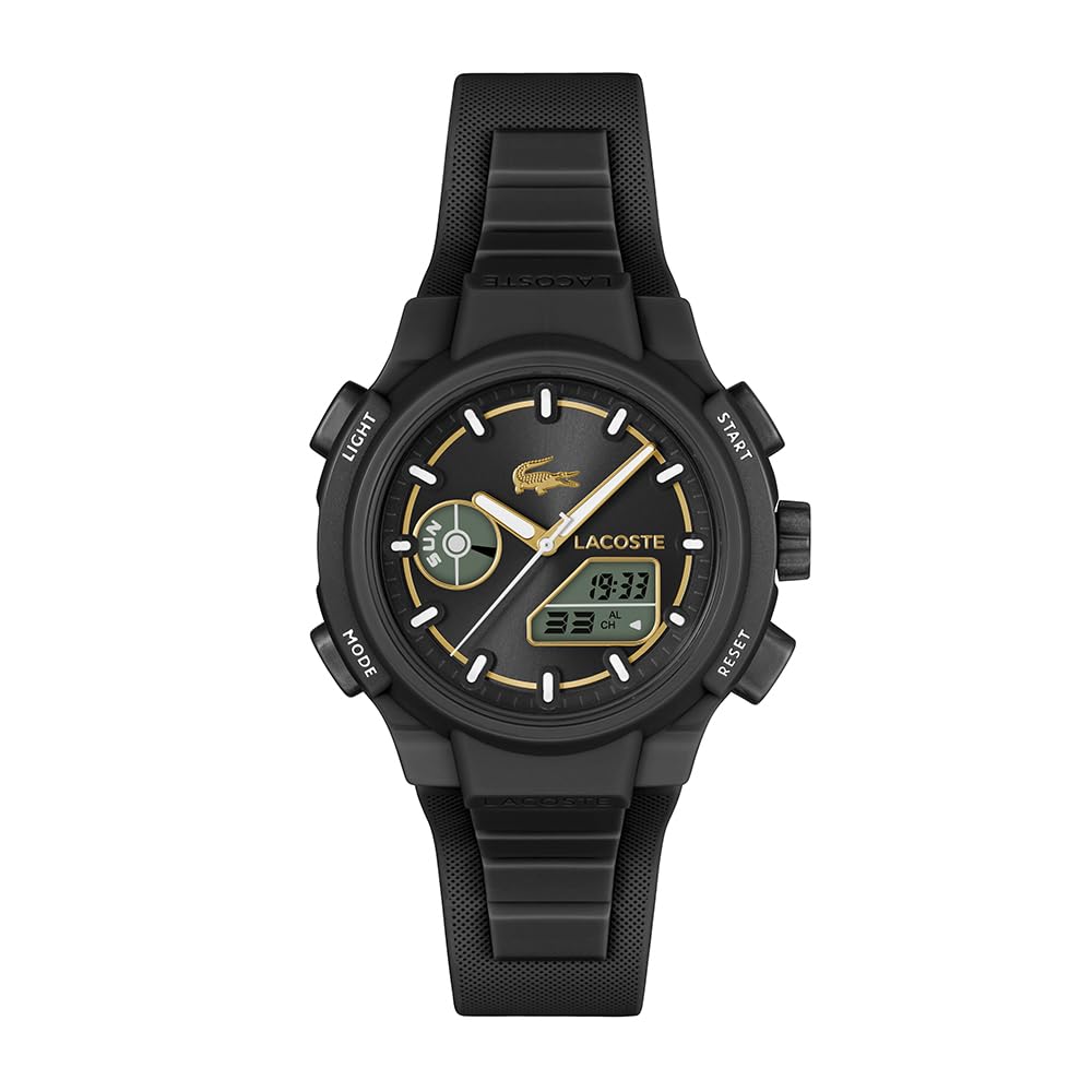 Lacoste Analog-Digital Multifunction Quartz Watch LC33 Collection with Silicone Bracelet - Available for him and for her