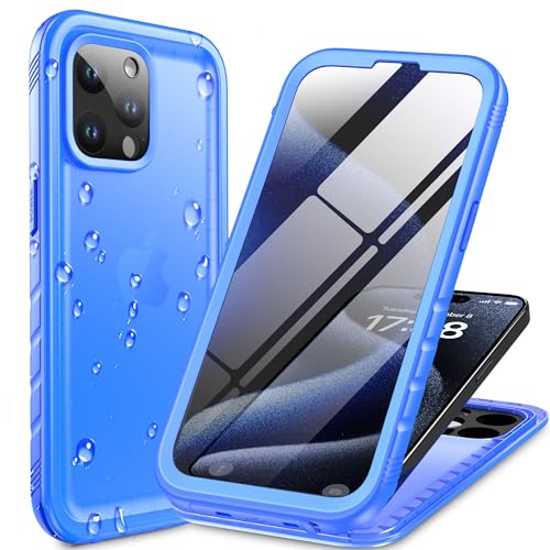 Cozycase for iPhone 15 Pro Blue Case Waterproof