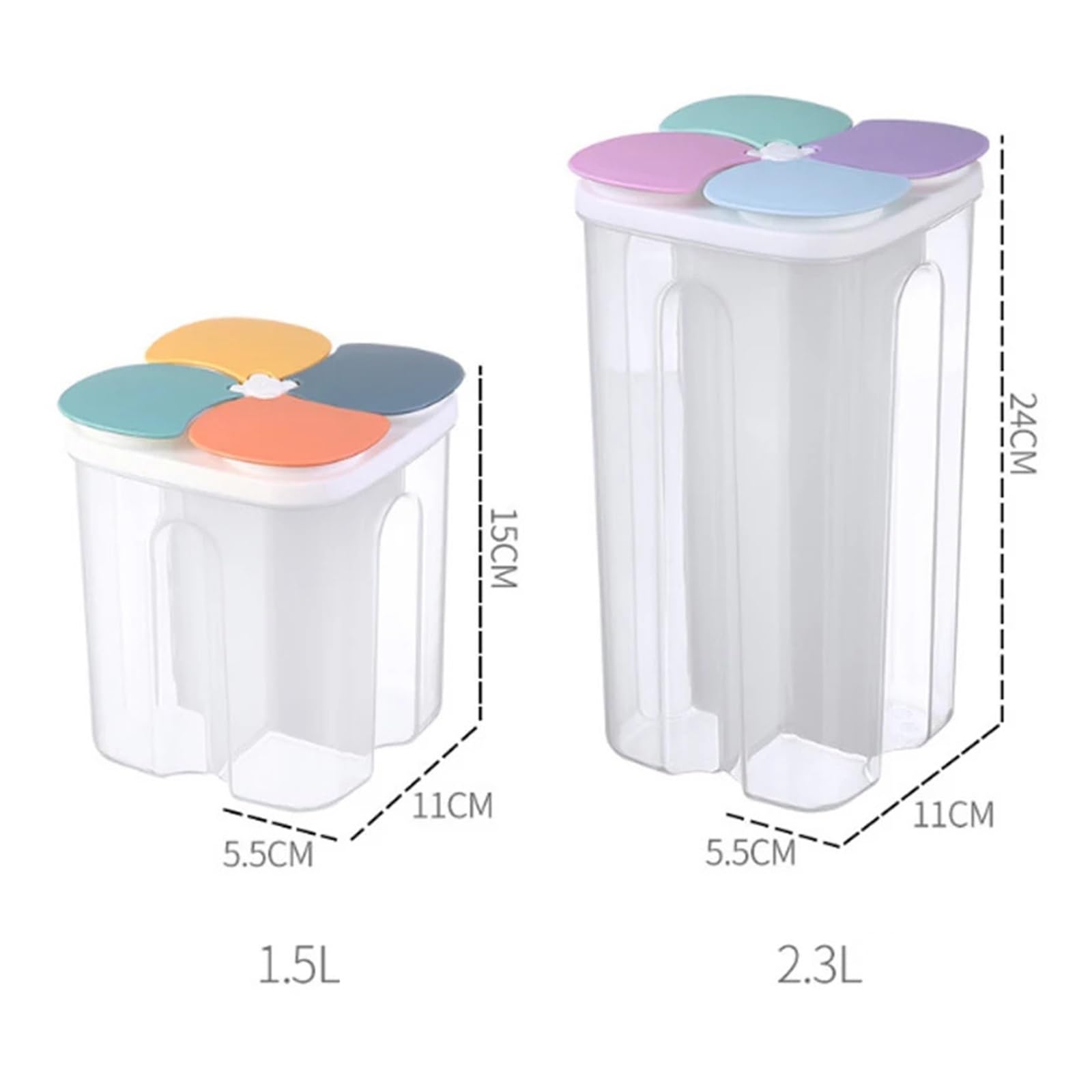 Müslibehälter-Set aus Kunststoff mit 4 Fächern, 3-teilig, luftdicht, feuchtigkeitsbeständig, hält Spaghetti frisch, 2,3 l, dunkle Farbe, ideal für die Aufbewahrung von Lebensmitteln