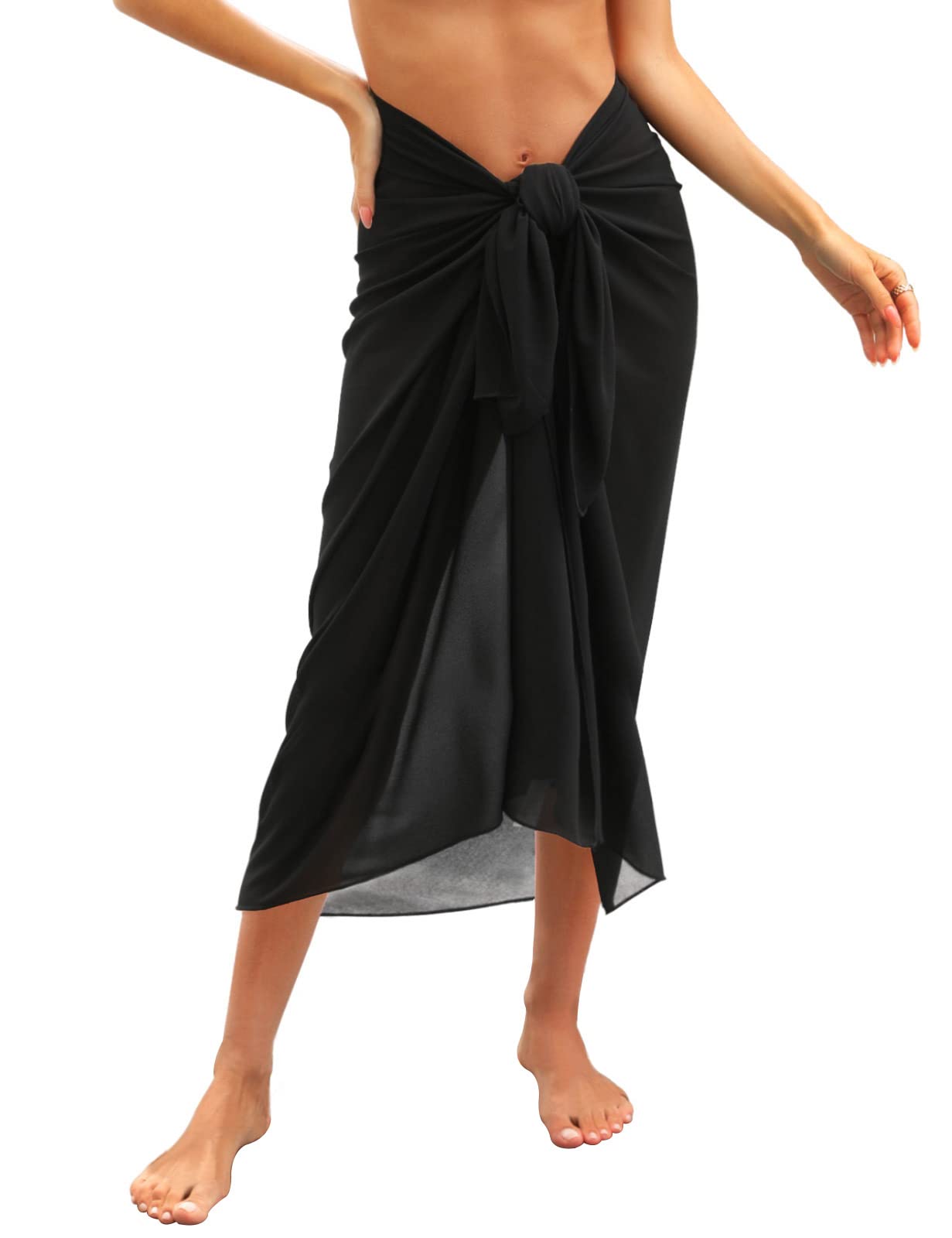 Svanco Mujer Pareo Playa Gasa Camisolas y Pareos Sarong Largo Trajes de Baño Cover Up para Bikini Falda de Pareo Vestido de Playa Chal Verano
