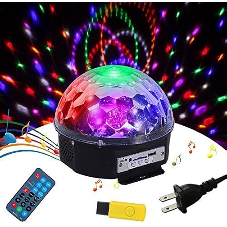 Amazon Tomshine ミラーボール ミニレーザー ステージライト マジックボール 18w Ledライト Rgbw 多色変化 水晶魔球 音声起動 自走機能 リモコン Usbデュアルスピーカー付き ディスコ Ktv パーティー バー クラブ用 Tomshine スポットライト