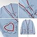 POHADON Cute Heart Tie Front Tops Puff Long Sleeve Blouse Bow Top Trendy Babydoll Shirts Y2K Aesthetic Summer Tops for Women (Plaid Blue,M)