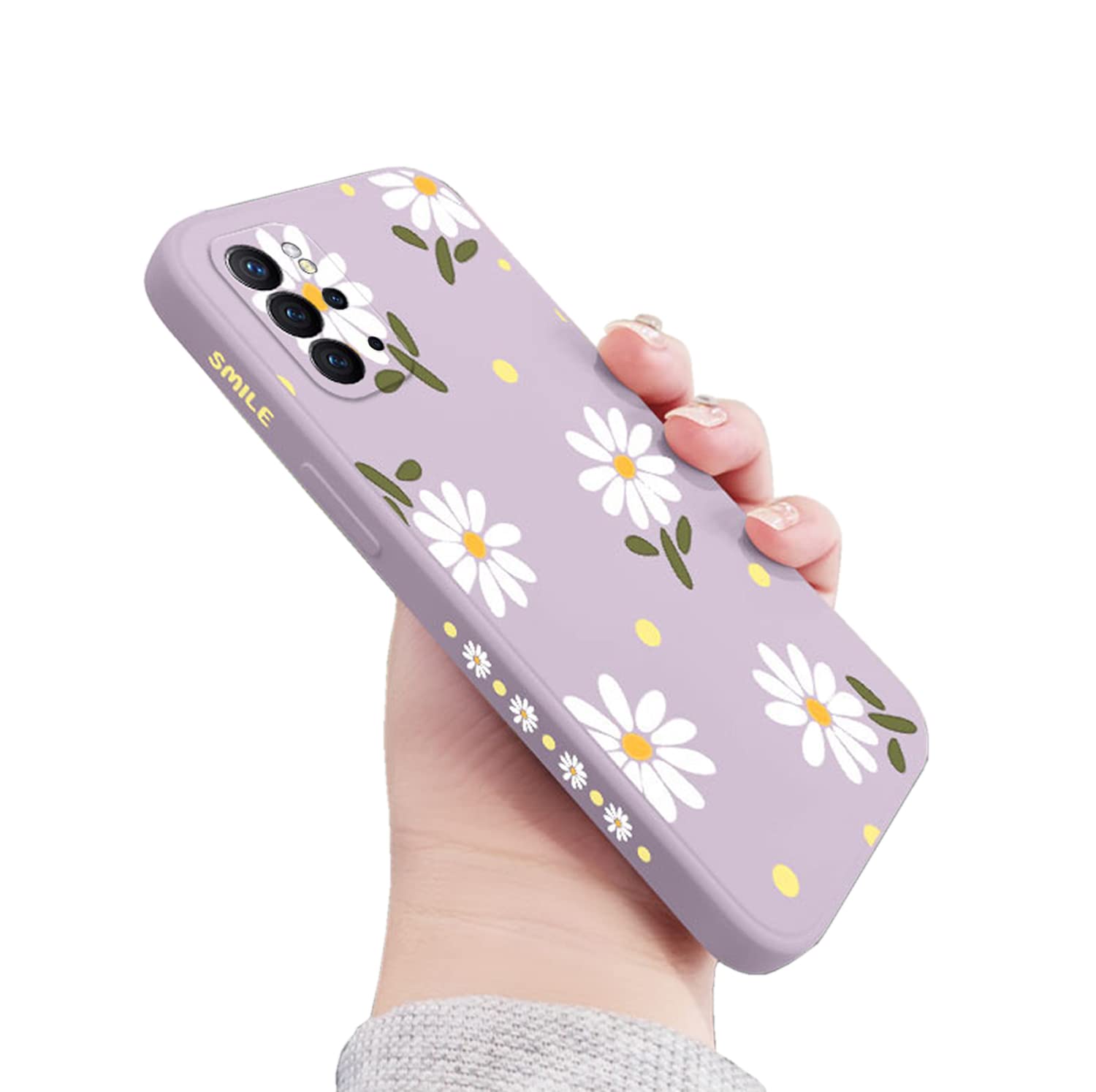 Sunswim for Galaxy S20+ Plus Case Cute Daisy Pattern Full Camera Lens Protection Slim Shockproof TPU Bumper Liquid Silicone Protective Cover Phone