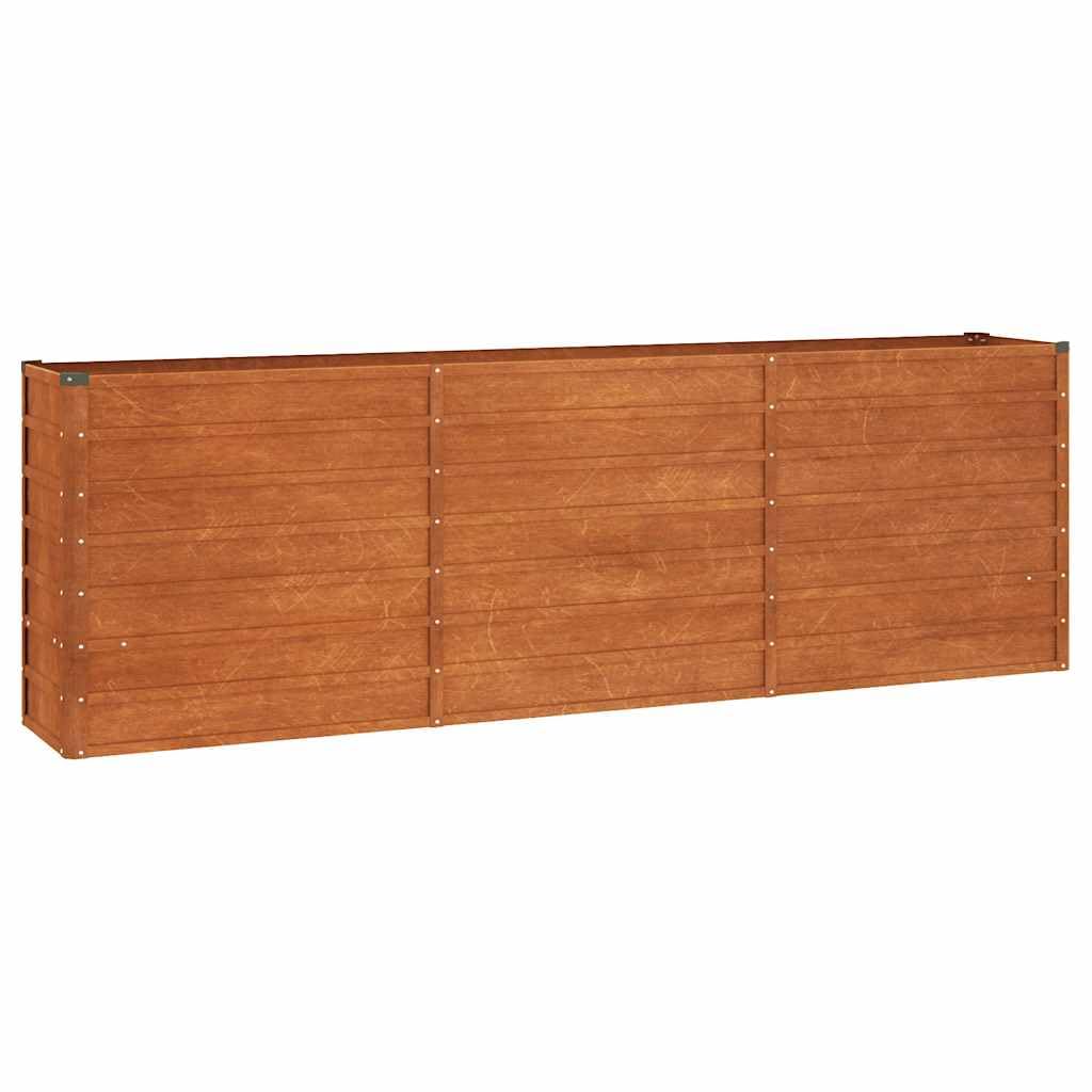 vidaXL Garden Raised Bed Corten Steel 240x40x77 cm - -, Weathering Outdoor Planter for Plants, Vegetables, Herbs and Flowers