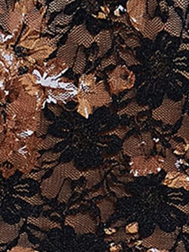 Image of SweatyRocks Women's Sheer Floral Lace Long Sleeve Bodysuit Corset Tops