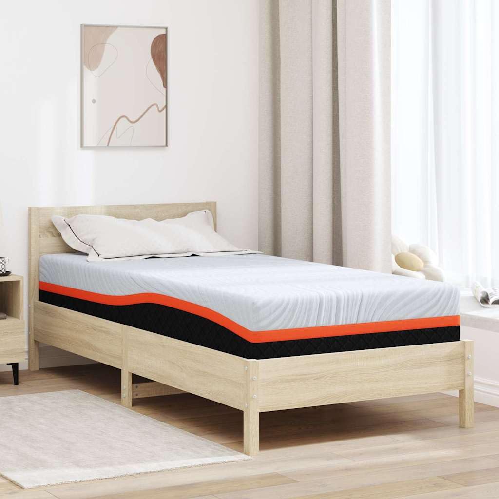 Żelowy materac z pianki z pamięcią kształtu, biało-szary, żakardowy pokrowiec 120 x 200 cm, wysokość 25 cm, średnio twardy, do sypialni i łóżka dla gości, odciążenie i komfort spania