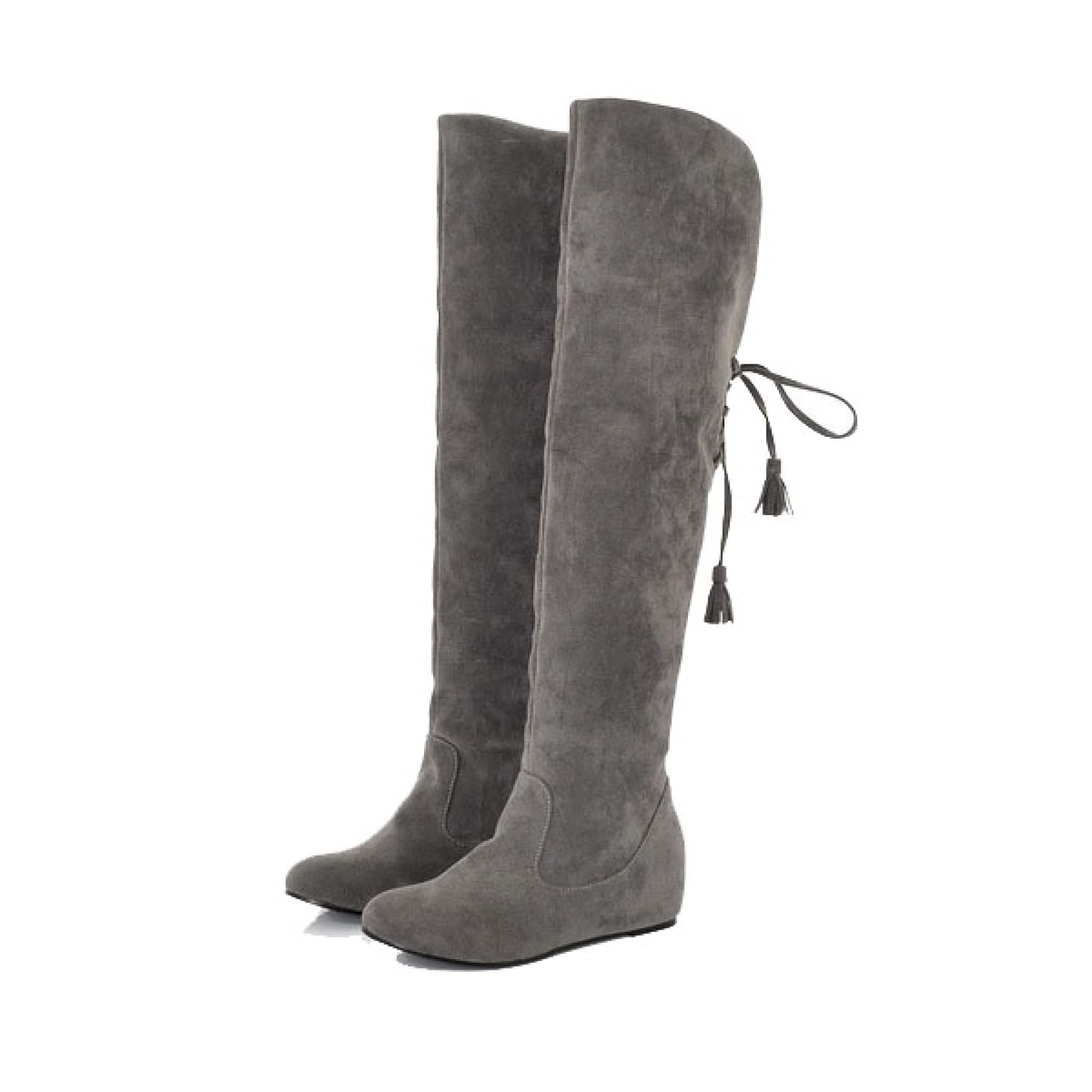 Bcshiye Womens Knee High Pull On Winter Boots Fashion Stretchy Thigh High Long Boots Suede Warm Knee Flat