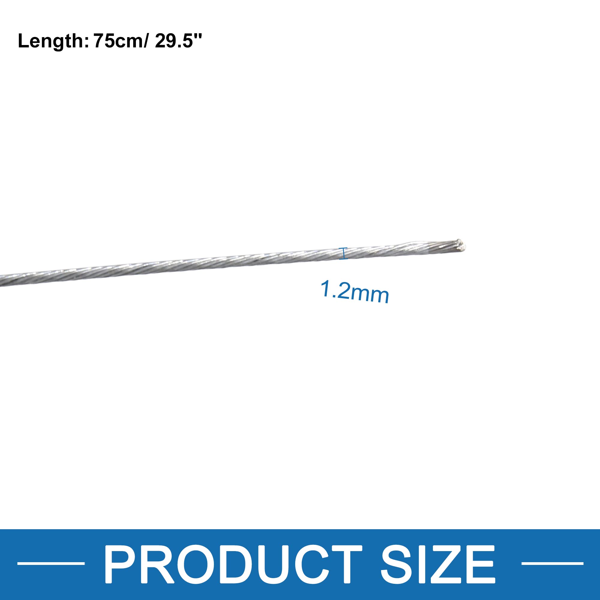 Câble De Frein De Vélo MyBESTbike - 1,5 Mm - Embouts Inclus - Longueurs 210 à 350 Cm - Lot De 2