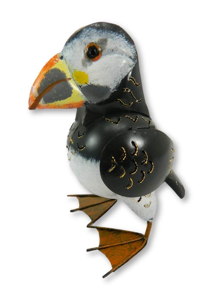 Puffin Tealight Candle Holder Metal Cone Incense Burner Standing Lantern - Bird
