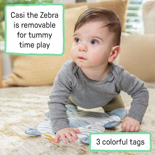 Ingenuity Prop Spot Learn-to-Sit Floor Seat for Baby, Removable Tray, 2 Linkable Toys, Tummy Time Mat, Unisex, for Ages 4-12 Months - Casi - image 7