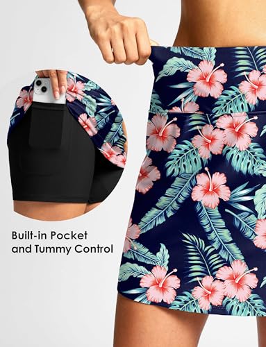 Image of Viodia Women's 18 inch /20 inch Long Swim Skirt High Waisted Modest Swimsuits Skirt Bathing Suit Tummy Control Swim Bottoms