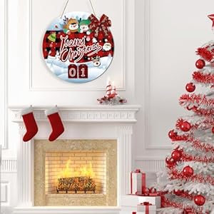 Christmas Countdown Calendar Decor for Front Door Sign, Days Till Christmas Countdown Sign DIY Reusable Wooden Wreath Merry Christmas Hanging Sign for Farmhouse Bedroom Home Wall Gifts Christmas Countdown Calendar Decor for Front Door Sign Days Till Christmas Countdown Sign DIY Reusable Wooden Wreath Merry Christmas Hanging Sign for Farmhouse Bedroom Home Wall Gifts