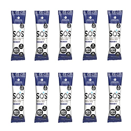 Sos Electrolyte Drink Mix, 5 Gram (Berry) - 10 Pack #TOP16