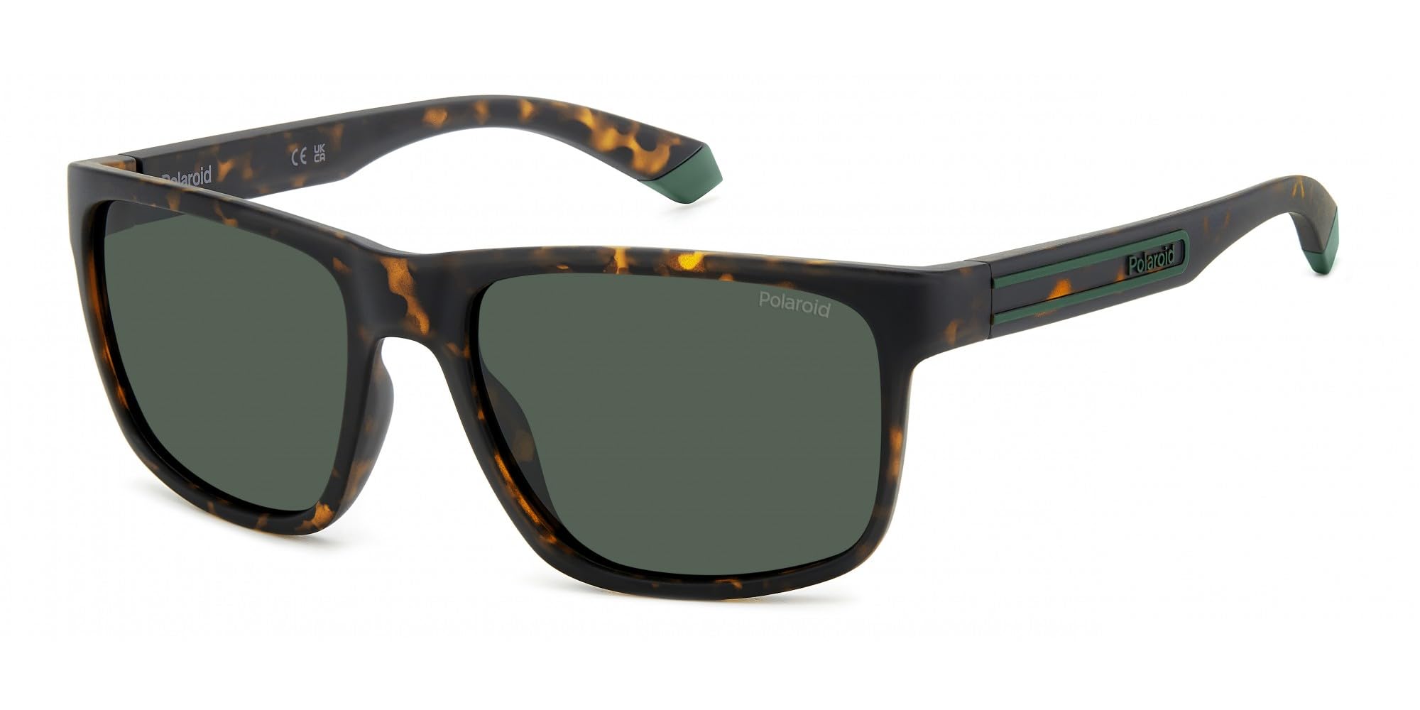 Polaroid Unisex Matte Havana/Green Mens S Sunglasses, 57-18