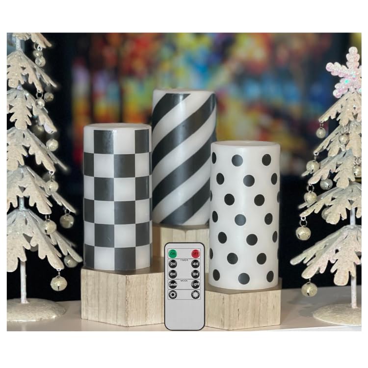 Bougies LED sans flamme lot de 3 avec télécommande et minuterie intégrée pour maison