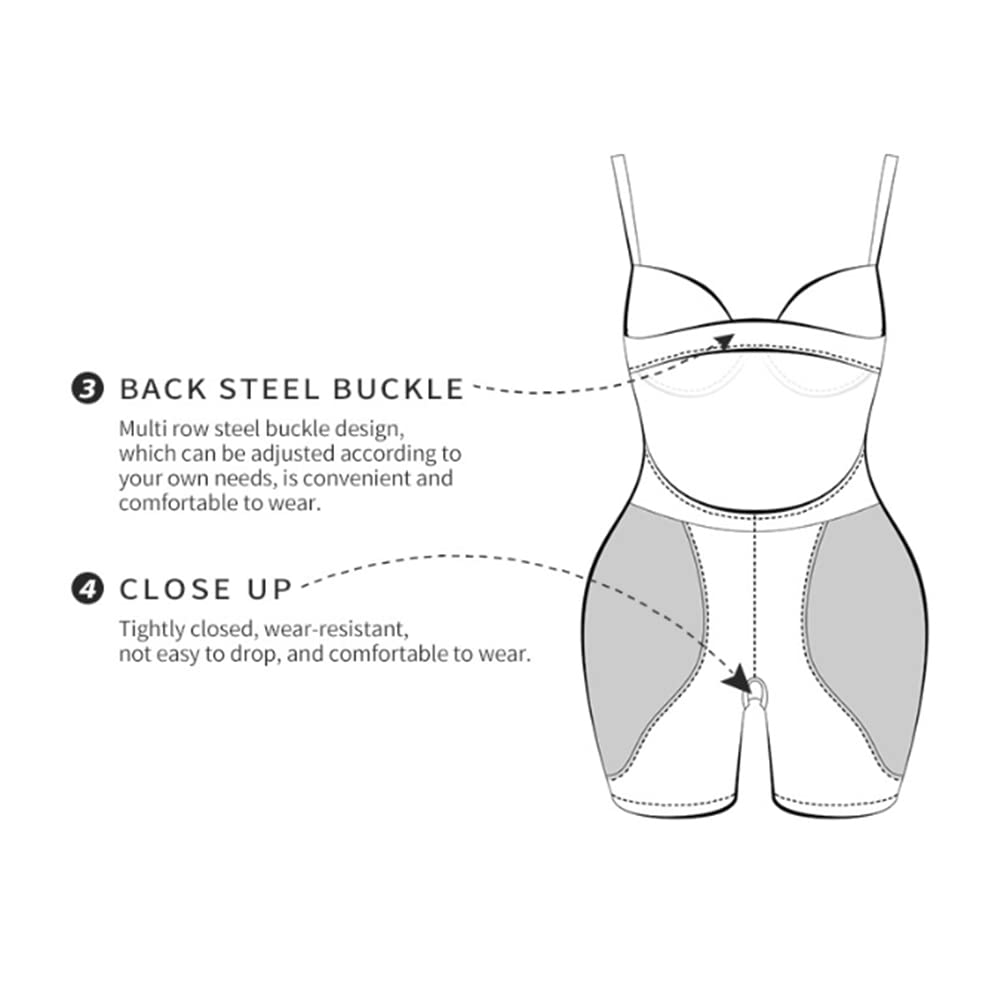 Donna Snellente Intimo Modellante Intimo Contenitivo Shaping Shapewear Modellante Alta Compressione Bodysuit con 2 Cuscinetti Rimovibilis Push Up Glutei
