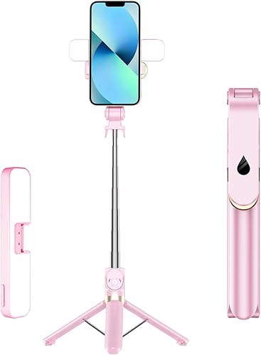Trípode para selfie stick con control remoto, soporte portátil Bluetooth para teléfono celular de viaje, compatible con iPhone 14131211 ProXS