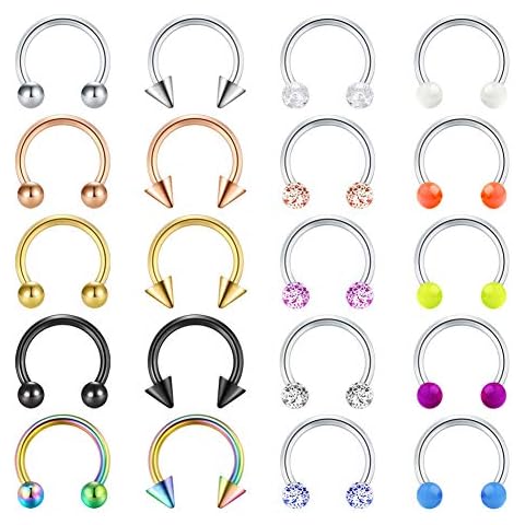 Incaton 14G Nose Septum Ring Set Cover