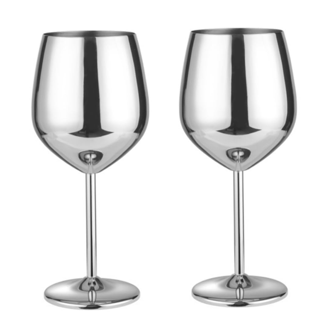 Verre à vin en acier inoxydable 500 ML argenté pour cocktail