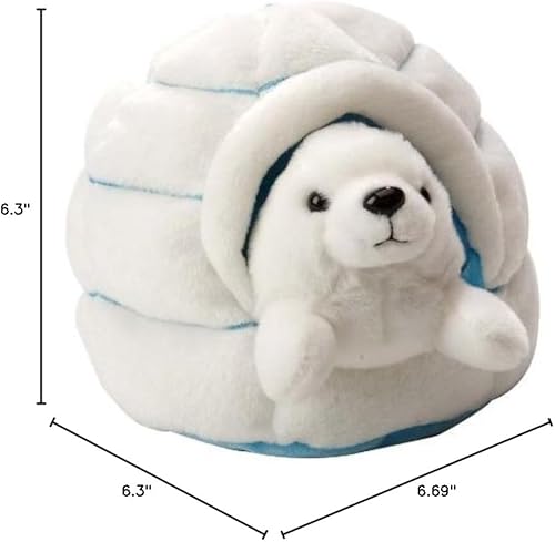 Miniatura 2 de Wild Republic Peluche de sello de arpa, animal de peluche, regalo para niños, con iglú, 6 pulgadas