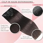 Clip in Hair Extensions Real Human Hair Clip in Extensions for Women Seamless Invisible Dark Brown Natural Remy 100% Human Clips ins Extension 8pcs Double Weft 16 inch 3.2oz/90g - Image 3