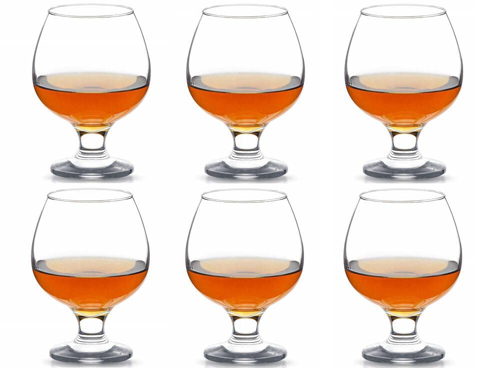 G Glasmark KROSNO 1992 350 ml, set of 6, cognac glass, brandy, cognac glasses, high gloss, swivel glasses, perfect for home, restaurants and parties, dishwasher safe