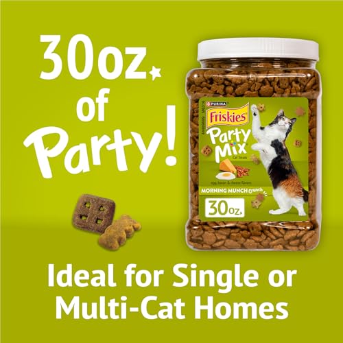 Friskies Purina Party Mix Morning Much Crunch Cat Treats, 30 oz Canister - image 3