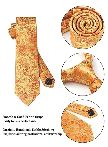 Image of Paisley Floral Mens Tie Formal Necktie Pocket Squares Ties Clips Cufflinks Classic for Men Set