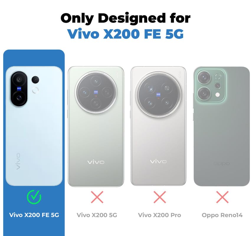 Image of Mr. Case Back Cover for Vivo X200 FE 5G | Shockproof Transparent Hard Back with Black Bumper | 360 Protection | PC & TPU Durable Case | Anti-Slip Grip & Camera Protection - Black