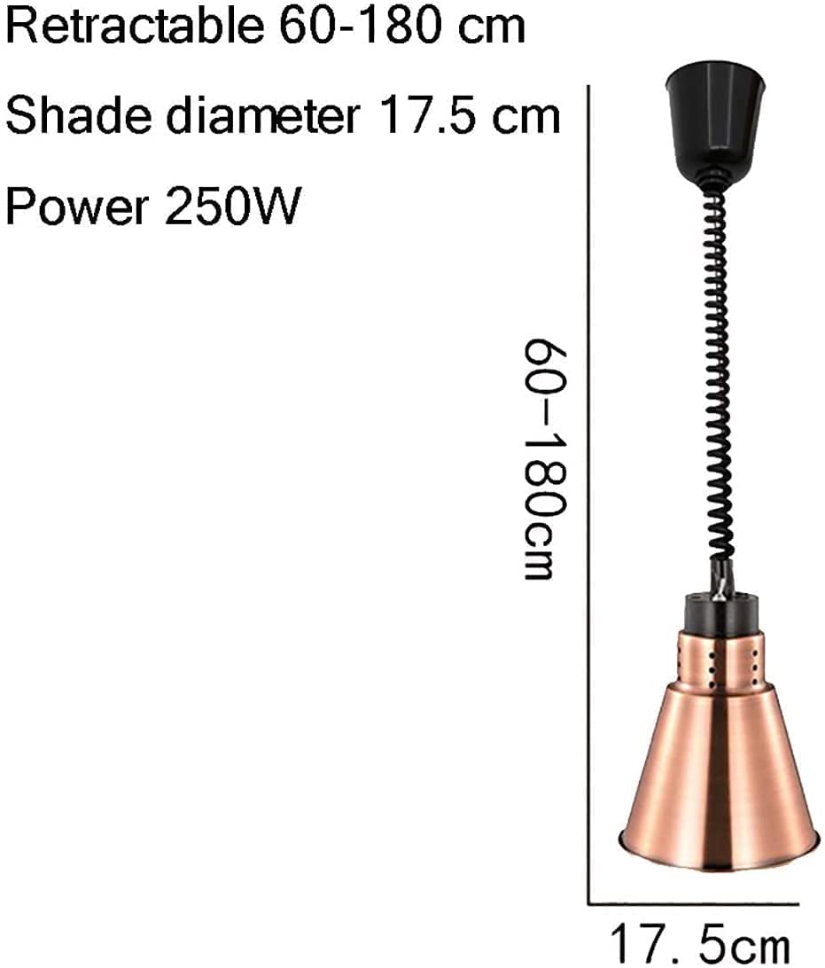 Lampa grzewcza do żywności lampa grzewcza do żywności kawiarnia samoobsługowa izolacja żywności regulowany żyrandol jednogłowicowy duży klosz lampa grzewcza do żywności (kolor: A) (D) (B)