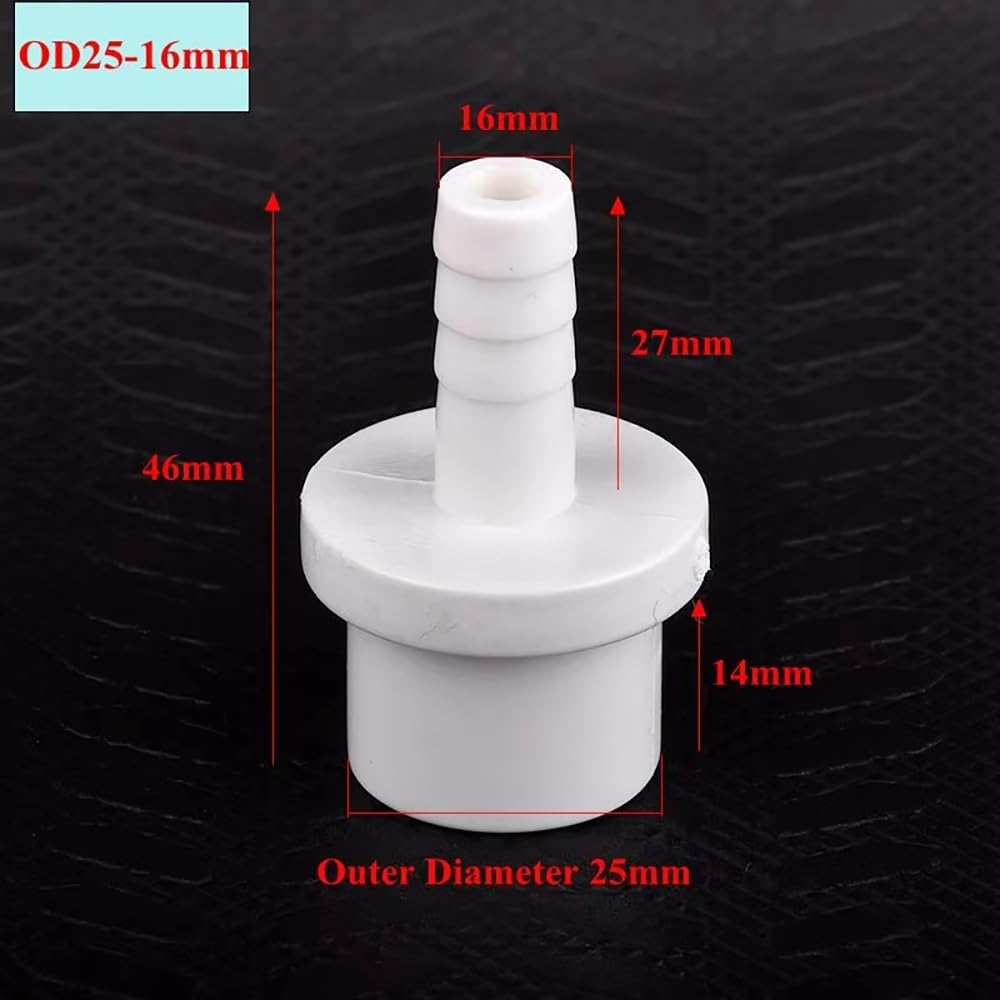 20 Conectores Pagoda de PVC for riego de jardín. Adaptadores de Manguera Blancos duraderos for tuberías de 20/25/32 mm.(20pcsx25mmx16mm)