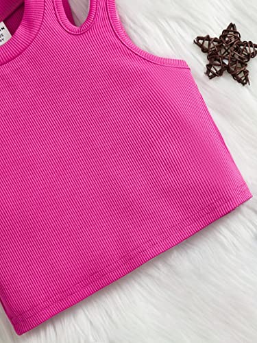 WDIRARA Toddler Girl's Cut Out Asymmetrical Round Neck Sleeveless Rib Knit Tank Top4