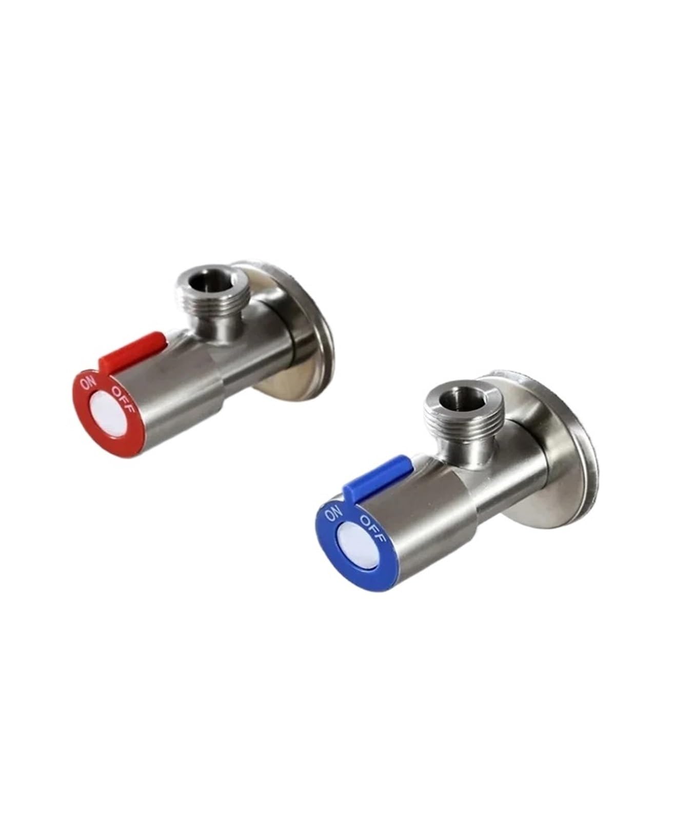 Dymkie Pair(Red And Blue) Stainless Steel Hot Cold Inlet Toilet Filling Angle Sink Basin Water Heater Faucet For Kitchen(Pair(Red And Blue))