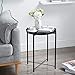 EKNITEY Small Side End Table - Metal Side Table Waterproof Small Sofa Coffee Side Tables Bedroom Indoor Outdoor with Removable Tray for Living Room Bedroom Balcony and Office