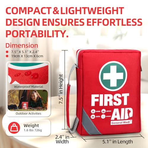 Compact 175-Piece First Aid Kit - Travel-Friendly & Reflective - Image 3