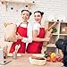 LOYHUANG Total 6PCS Red Aprons Bulk for Women Unisex Plain Colour Bib Aprons with 2 Front Pockets Washable Apron for Painting Cooking Baking Kitchen Restaurant Crafting