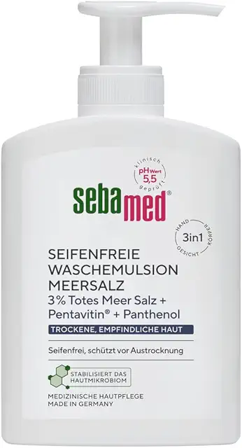 SEBAMED Meersalz Wasch-Emulsion 200 ml: Seifenfreie Reinigung für trockene Haut
