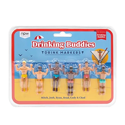 Drinking Buddies Cocktail/Wine Glass Markers count of 6