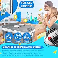 KESSER® Kühlbox 40L mit Rollen | Thermo-Elektrische Kühlbox | KÜHLT und WÄRMT | 12 & 230V | Thermobox für Auto, Boot & Camping | Mini-Kühlschrank mit ECO & MAX Modus | inkl. Kühlakkus & Getränkehalter – Ansicht 5