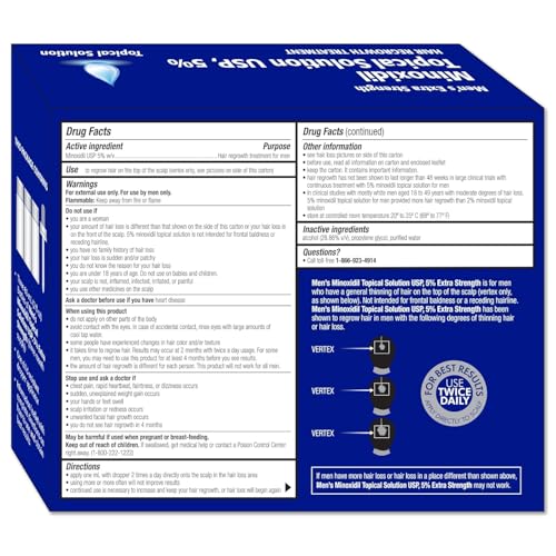 Image of Minoxidil Men's 5% Solution 2oz Tincture Bottle Clinically Proven to Regrow Hair, Topical Solution 5%, Hair Thinning Treatment (2 Fl Oz (Pack Of 3))