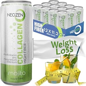 NEOZEN Collagen Sparkling Drink with Dietary Fiber – Balanced Nutrients for Wellness – Sugar Free – Keto-Friendly – No Gluten – No Caffeine – 11.2 fl oz (12 Pack)
