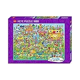 Herkunftsland: DE Heye Doodle Village 1000 Teile Puzzle, Silver