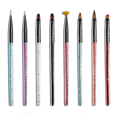 Nail Brushes for Acrylic Application Set, Acrylic Nail Art Brush Art Design Dotting Painting Pen Set Nail Tips Builder Nail Poly Extension Gel Brush Set