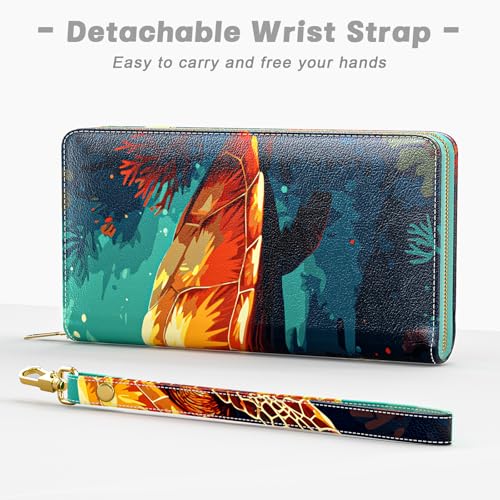 Image of Aiawoxc Womens Wallet, RFID Wristlet Wallets for Women, Ladies Clutch Purses, Large Travel Card Holder with Phone Holder | RFID