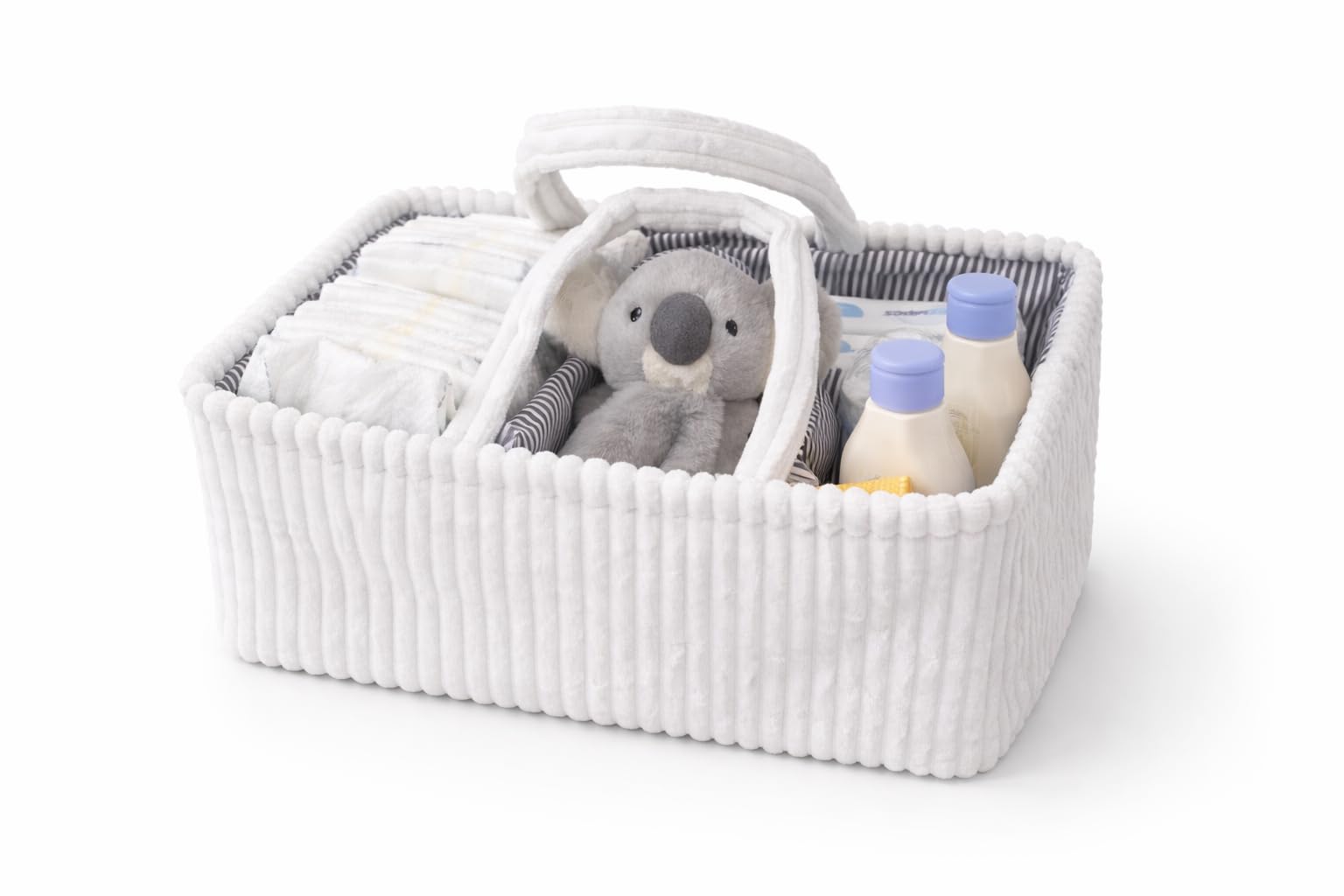 House of Penelope Baby Nappy Caddy- White Baby Changing Organiser for Nursery Storage, Calm & Clutter-Free Parenting, Gift for New Mums