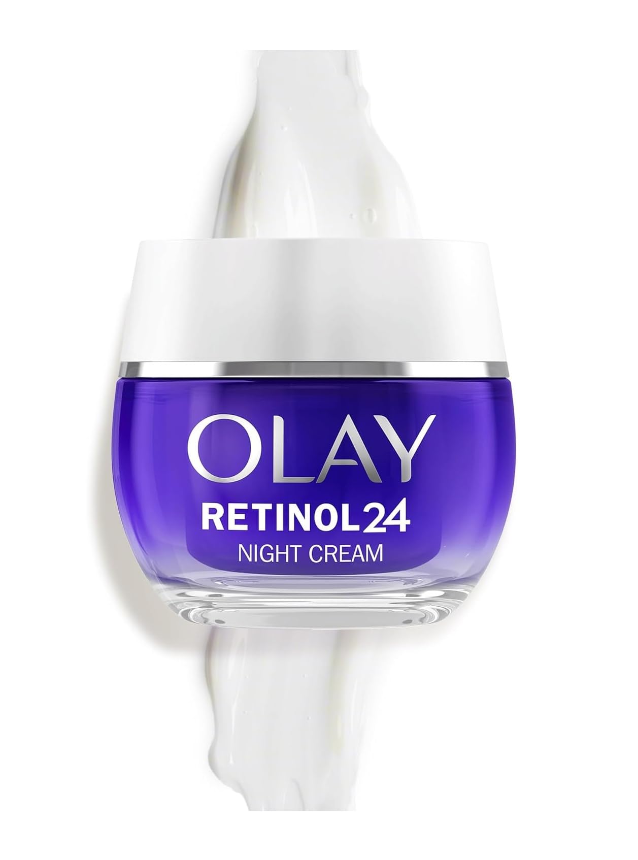 OlayRetinol 24 Night Cream Face Moisturiser - Anti-Aging Skincare with Antioxidant Vitamin E, Overnight Face Cream that Smooths, Renews, and Hydrates, 50ml