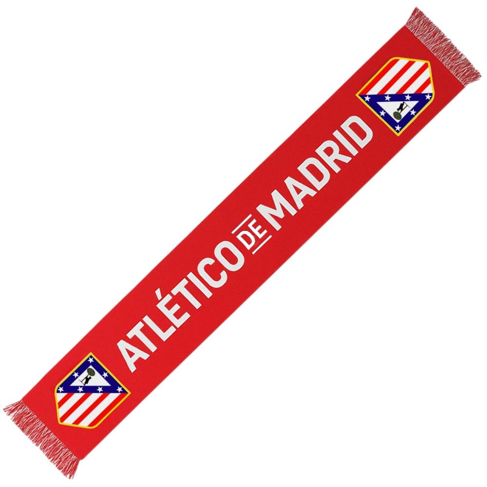 Atletico De Madrid 1903 Red Atletico De Madrid Official Scarf With Embroide Crest, Ideal To Cheer The Team With Style And White Pride.