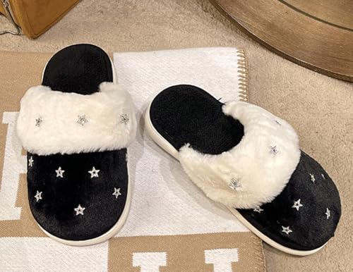 Women's Star Slipper with Memory Foam Fluffy Soft Warm Slip On Comfortable House Slipper Anti-Skid Cozy Plush for Indoor Outdoor4
