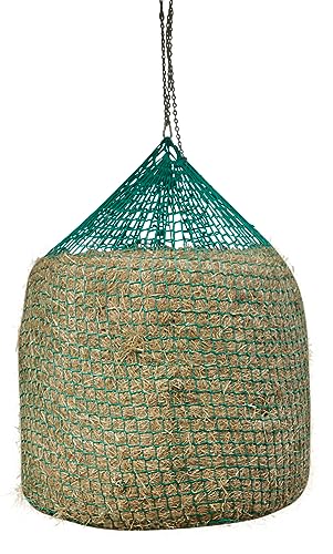 Kerbl 321606 Filet à Foin pour balles Rondes à Suspendre (Maille 4,5 x 4,5 cm, Ø 150 cm/Hauteur 180 cm, Couleur Verte, Filet d'alimentation à Mailles...