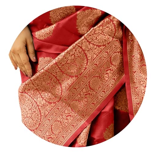 Image of Subham Saree for Woman Silk Cotton Kanjivaram | Soft Easy to Drape Daily Wear Sari with Blouse Fabric